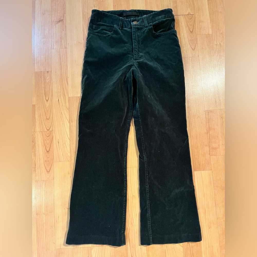 Jenni Kayne Birkin Flare Corduroy Pants in deep hunter green